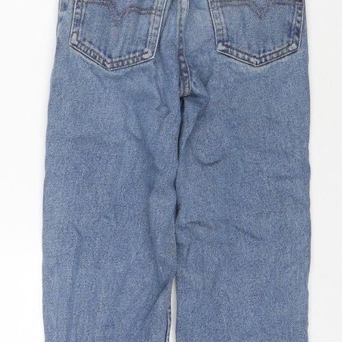 Quality Gurantee Girls Blue Cotton Straight Jeans Size 5-6 Years Regular Zip