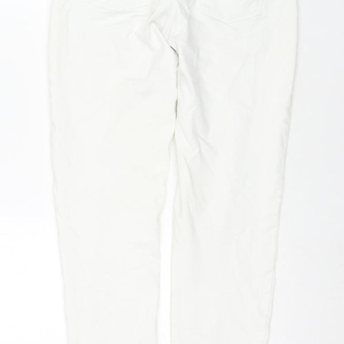 Marks and Spencer Womens White Cotton Skinny Jeans Size 10 L28 in Regular Zip