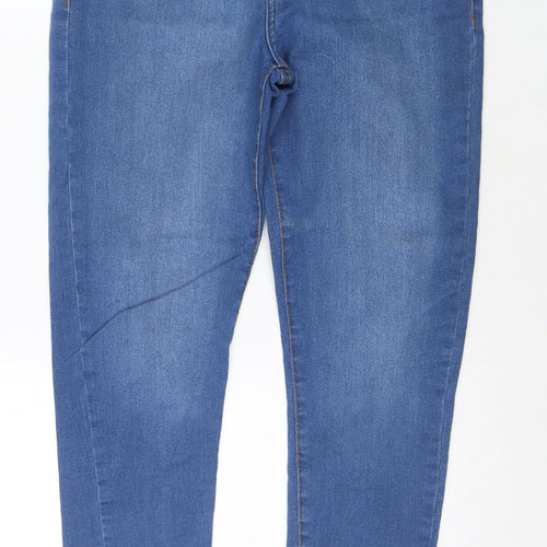 M-17 Womens Blue Cotton Skinny Jeans Size 14 L30 in Regular Zip