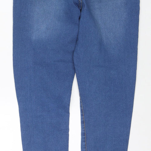 M-17 Womens Blue Cotton Skinny Jeans Size 14 L30 in Regular Zip