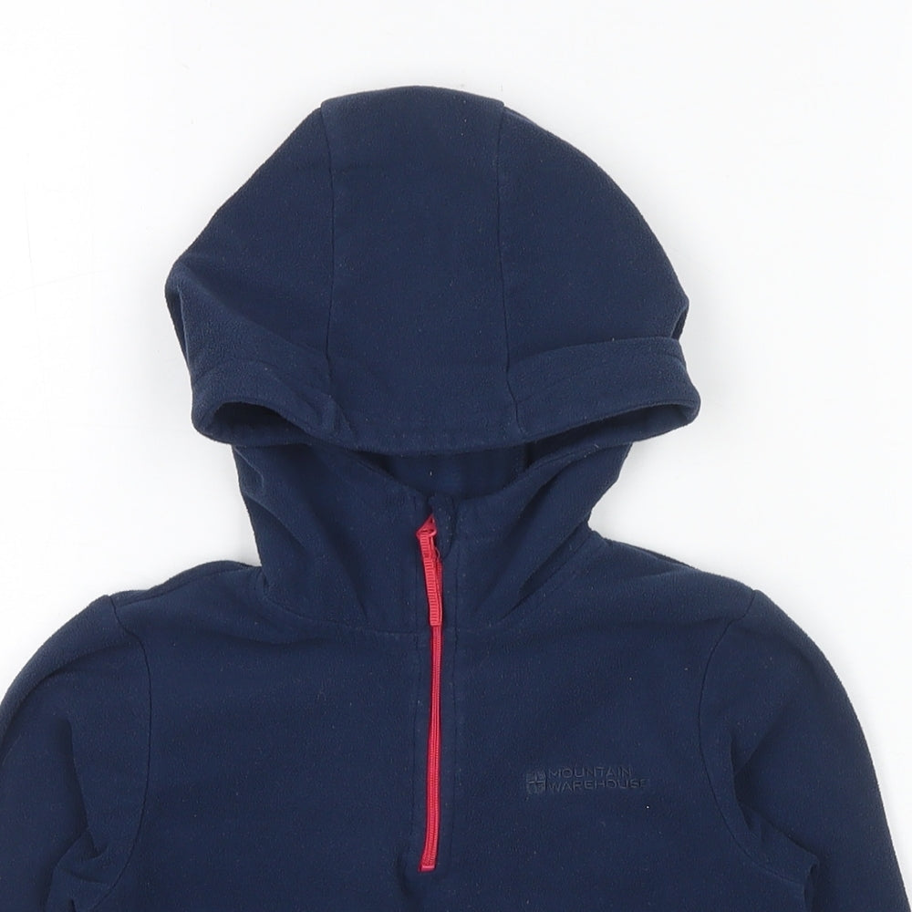 Mountain Warehouse Girls Blue Polyester Pullover Hoodie Size 5-6 Years Pullover