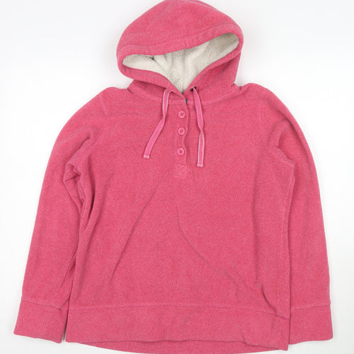 Marks and Spencer Womens Pink Polyester Pullover Hoodie Size 14 Pullover