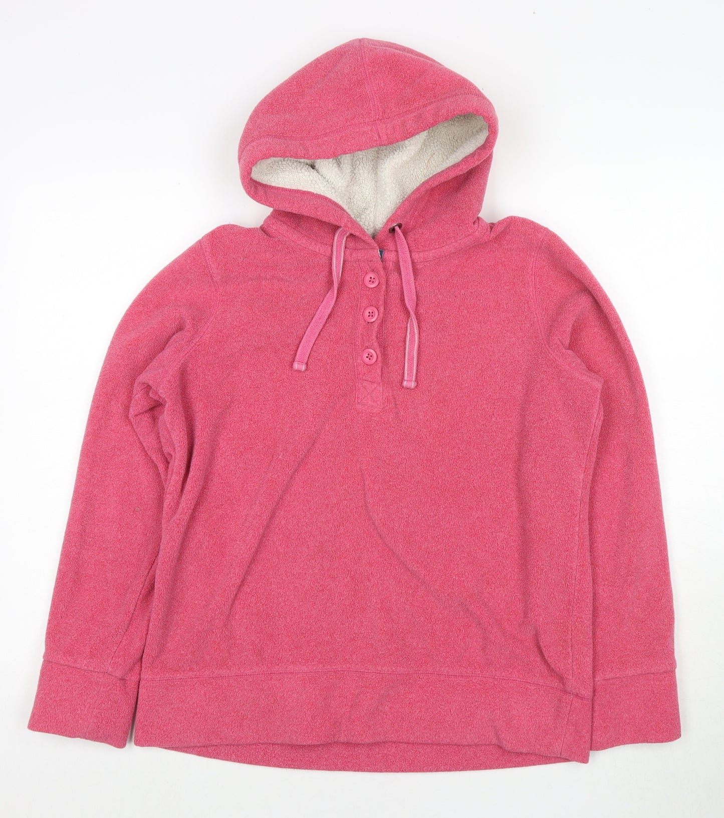 Marks and Spencer Womens Pink Polyester Pullover Hoodie Size 14 Pullover