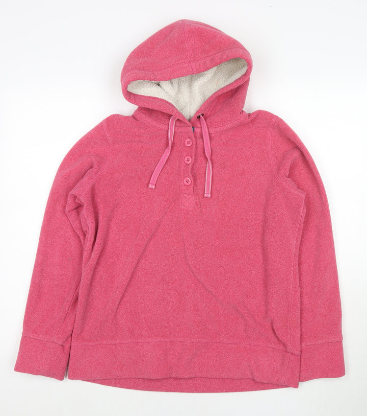 Marks and Spencer Womens Pink Polyester Pullover Hoodie Size 14 Pullover