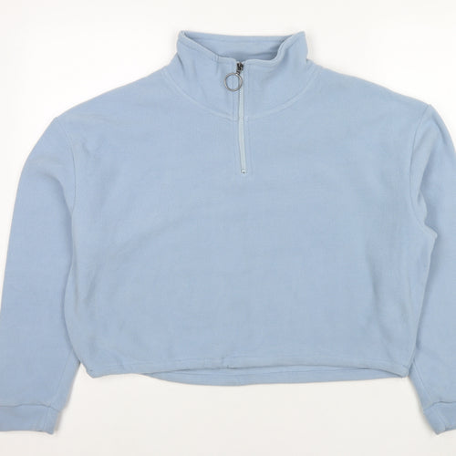 Brave Soul Womens Blue Polyester Pullover Sweatshirt Size L Pullover