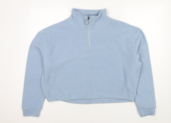 Brave Soul Womens Blue Polyester Pullover Sweatshirt Size L Pullover