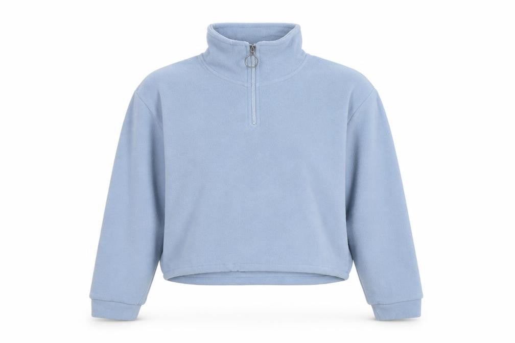 Front view of Brave Soul women’s blue polyester pullover sweatshirt, size L, pullover