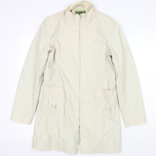 NuAge Womens Beige Jacket Coat Size 10 Zip