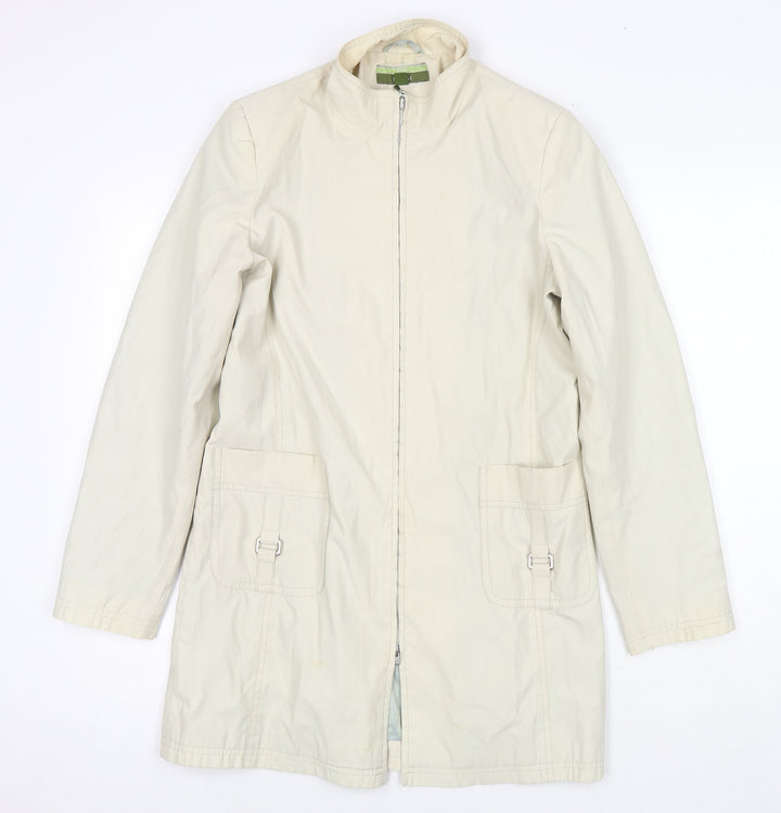 NuAge Womens Beige Jacket Coat Size 10 Zip
