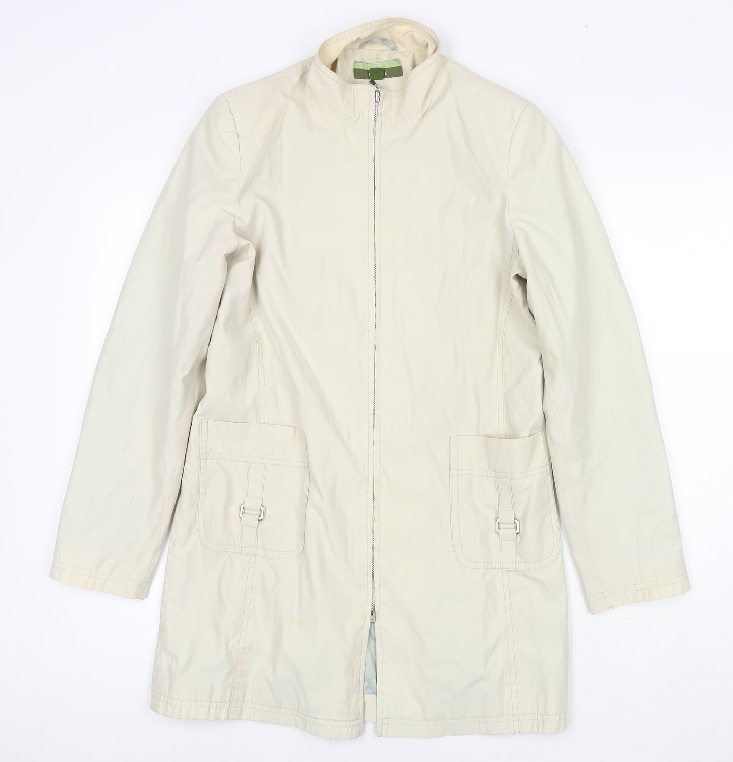 NuAge Womens Beige Jacket Coat Size 10 Zip