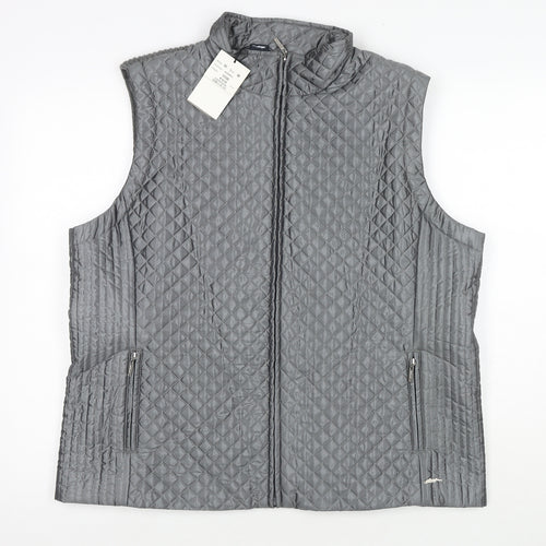 DASH Womens Grey Gilet Waistcoat Size 20 Zip