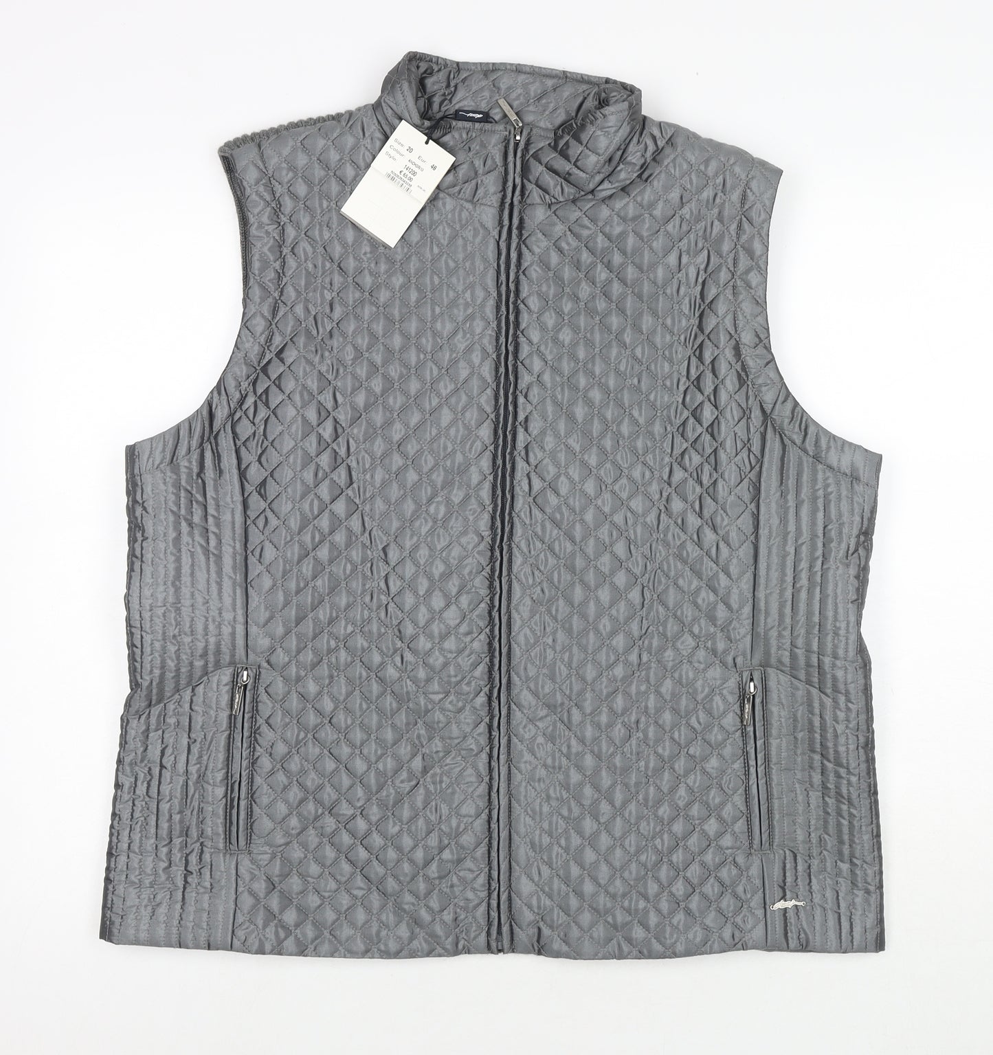 DASH Womens Grey Gilet Waistcoat Size 20 Zip
