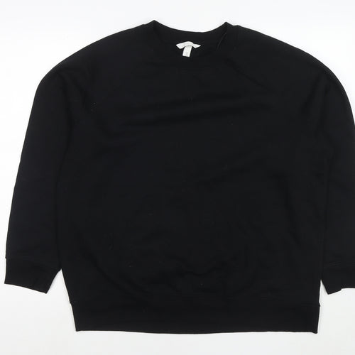 H&M Womens Black Cotton Pullover Sweatshirt Size L Pullover