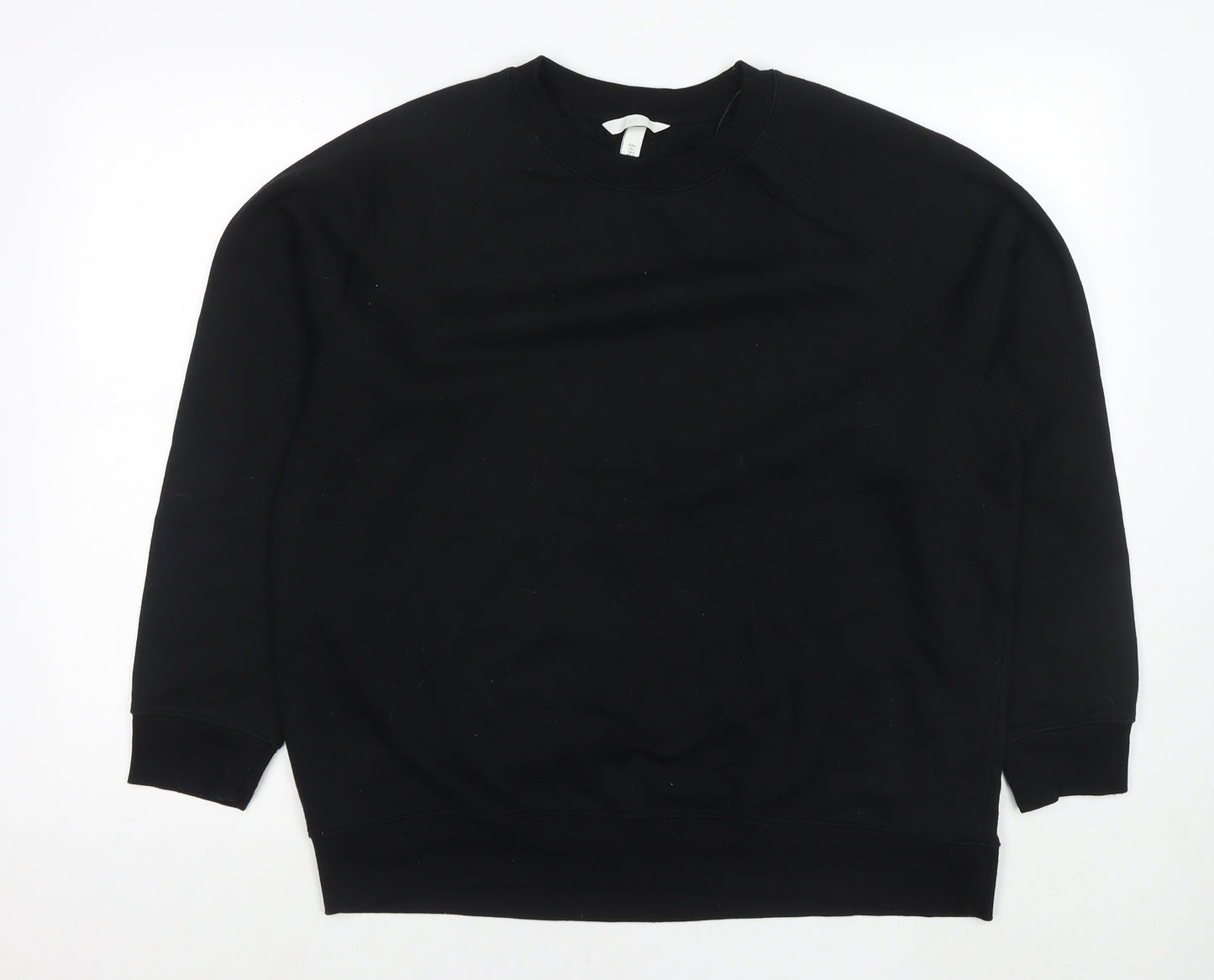 H&M Womens Black Cotton Pullover Sweatshirt Size L Pullover