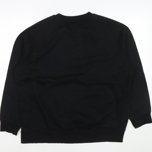 H&M Womens Black Cotton Pullover Sweatshirt Size L Pullover
