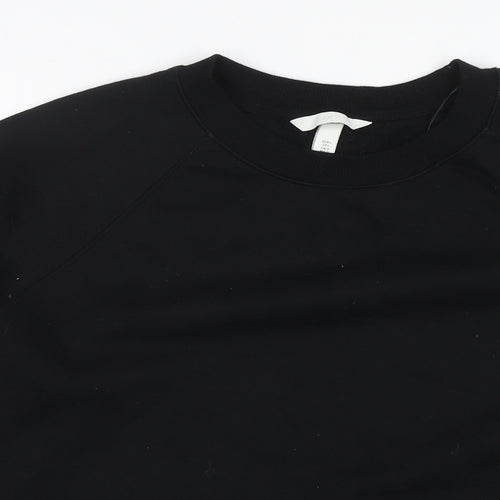 H&M Womens Black Cotton Pullover Sweatshirt Size L Pullover