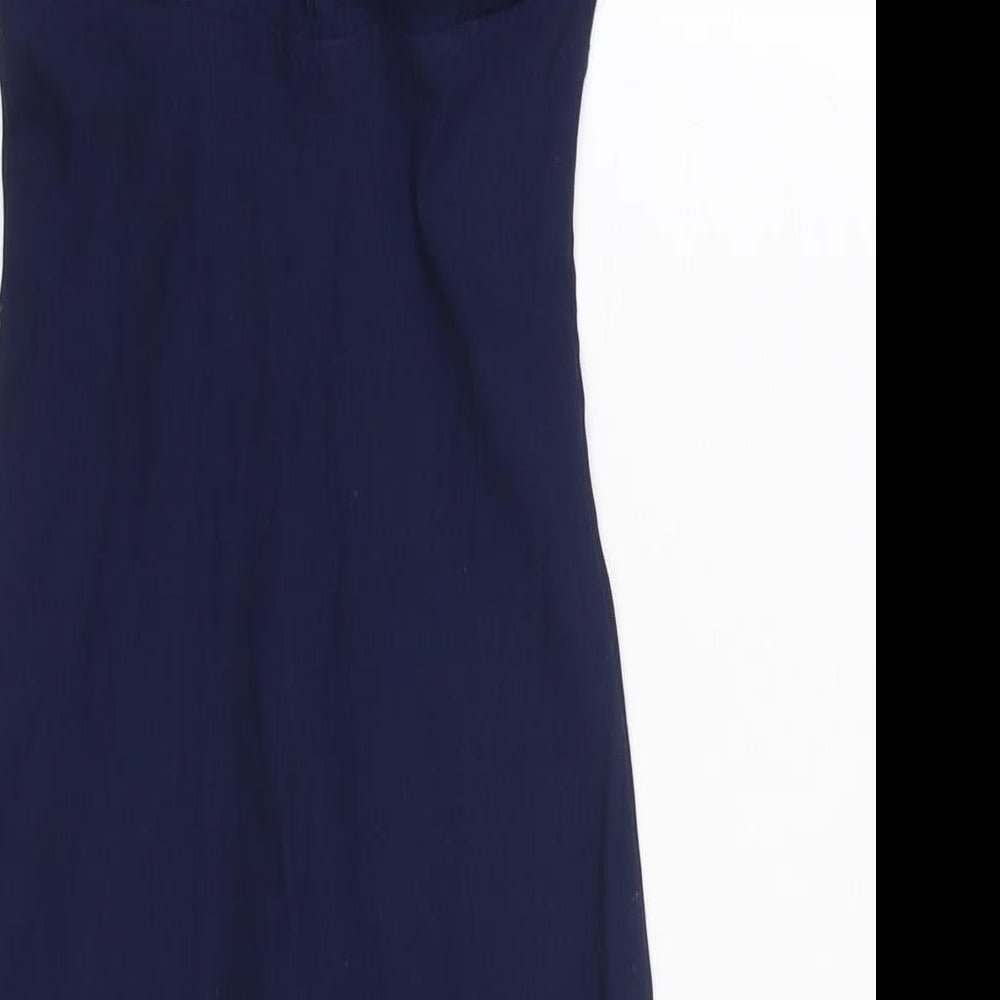 Rare London Womens Blue Polyester Bodycon Size 6 Sweetheart Zip