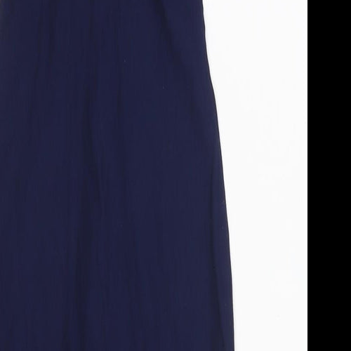 Rare London Womens Blue Polyester Bodycon Size 6 Sweetheart Zip