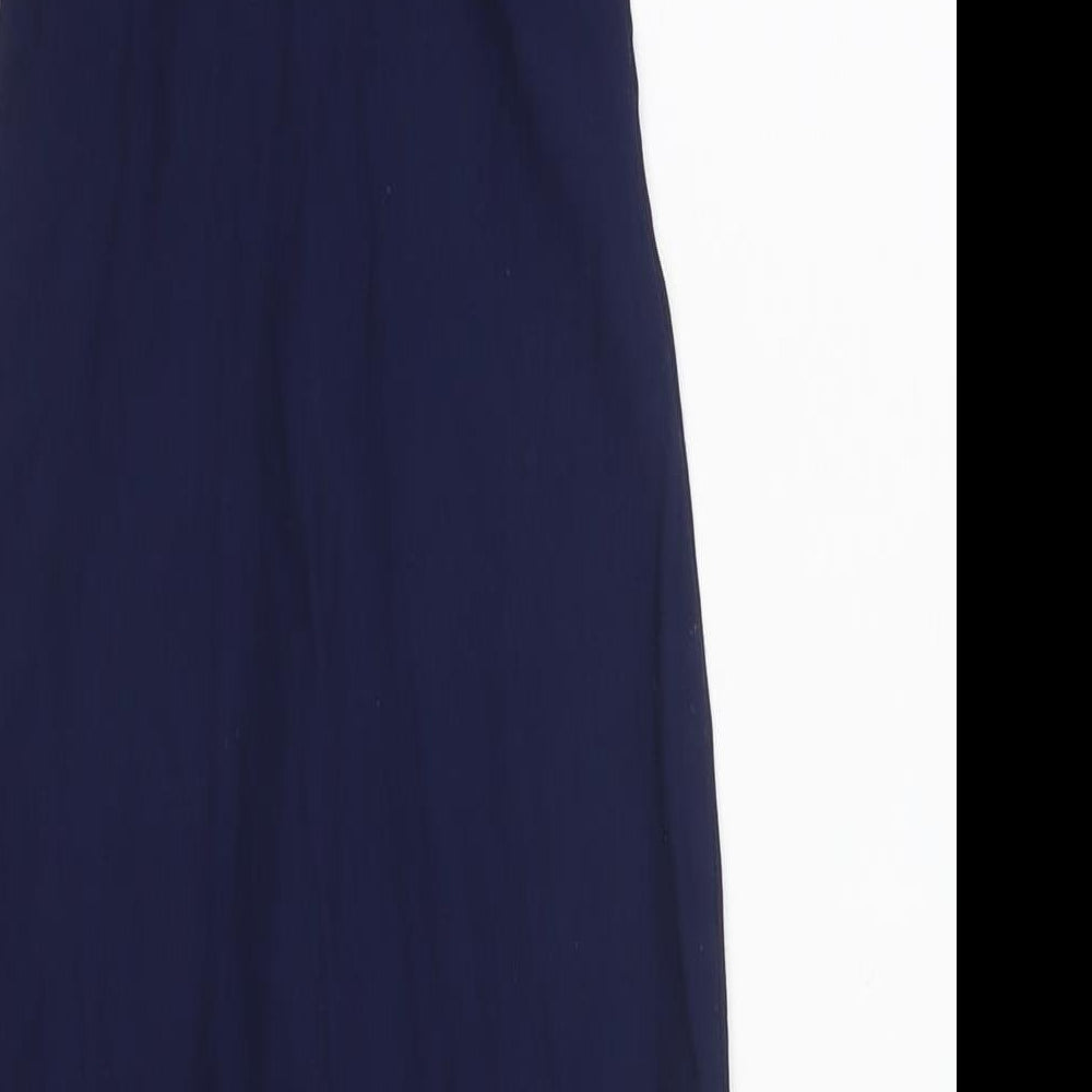 Rare London Womens Blue Polyester Bodycon Size 6 Sweetheart Zip