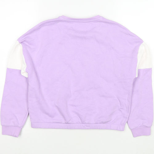 Marks and Spencer Girls Purple Cotton Pullover Sweatshirt Size 12-13 Years Pullover - Sunshine State