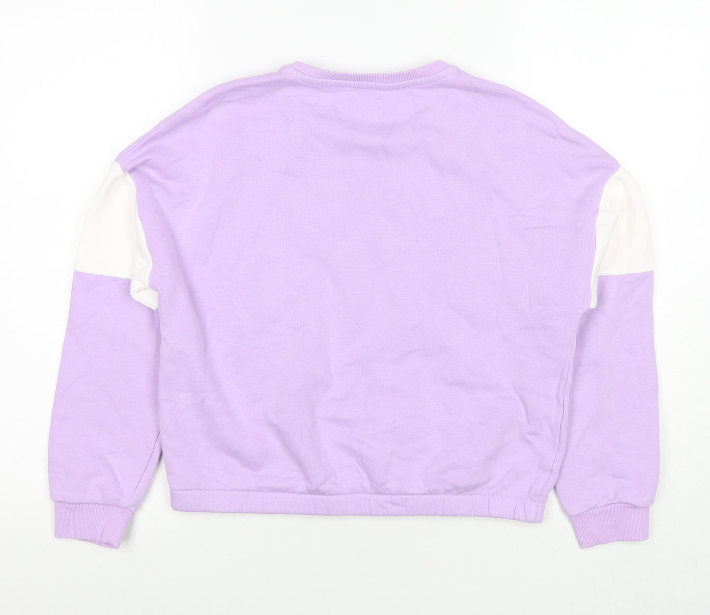 Marks and Spencer Girls Purple Cotton Pullover Sweatshirt Size 12-13 Years Pullover - Sunshine State