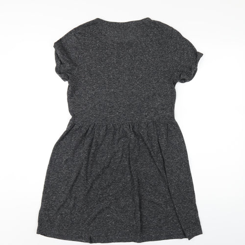 Topshop Womens Grey Polyester A-Line Size 10 Round Neck Pullover