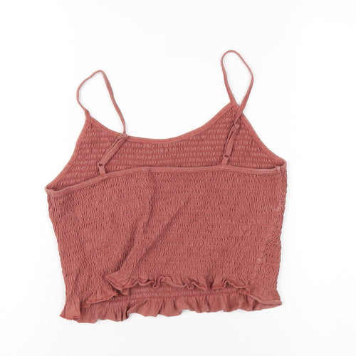 ASOS Womens Brown Cotton Camisole T-Shirt Size 10 Round Neck