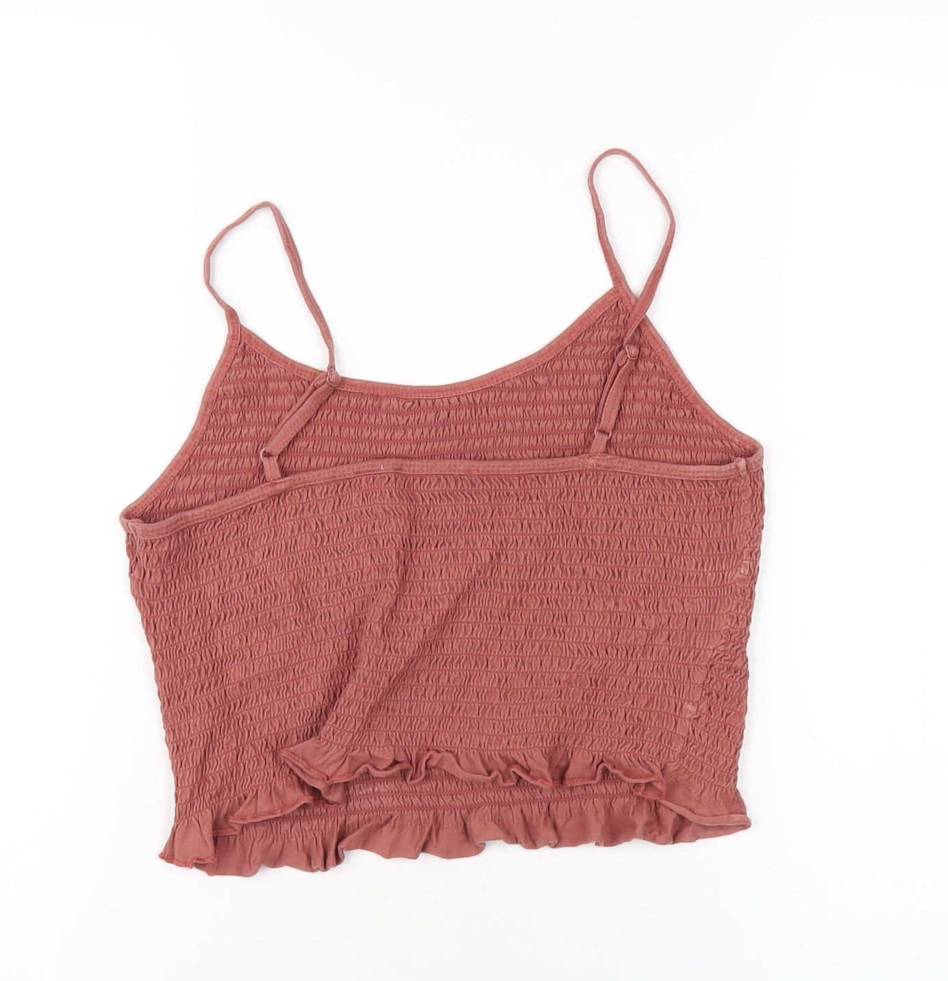 ASOS Womens Brown Cotton Camisole T-Shirt Size 10 Round Neck
