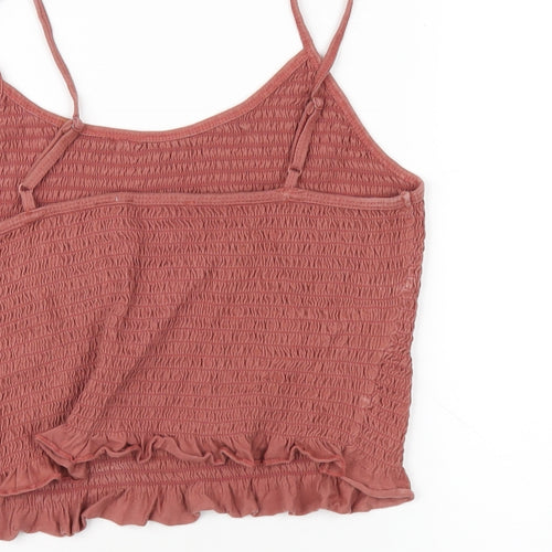 ASOS Womens Brown Cotton Camisole T-Shirt Size 10 Round Neck