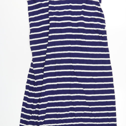 Joules Womens Blue Striped Cotton A-Line Size 20 Scoop Neck Pullover