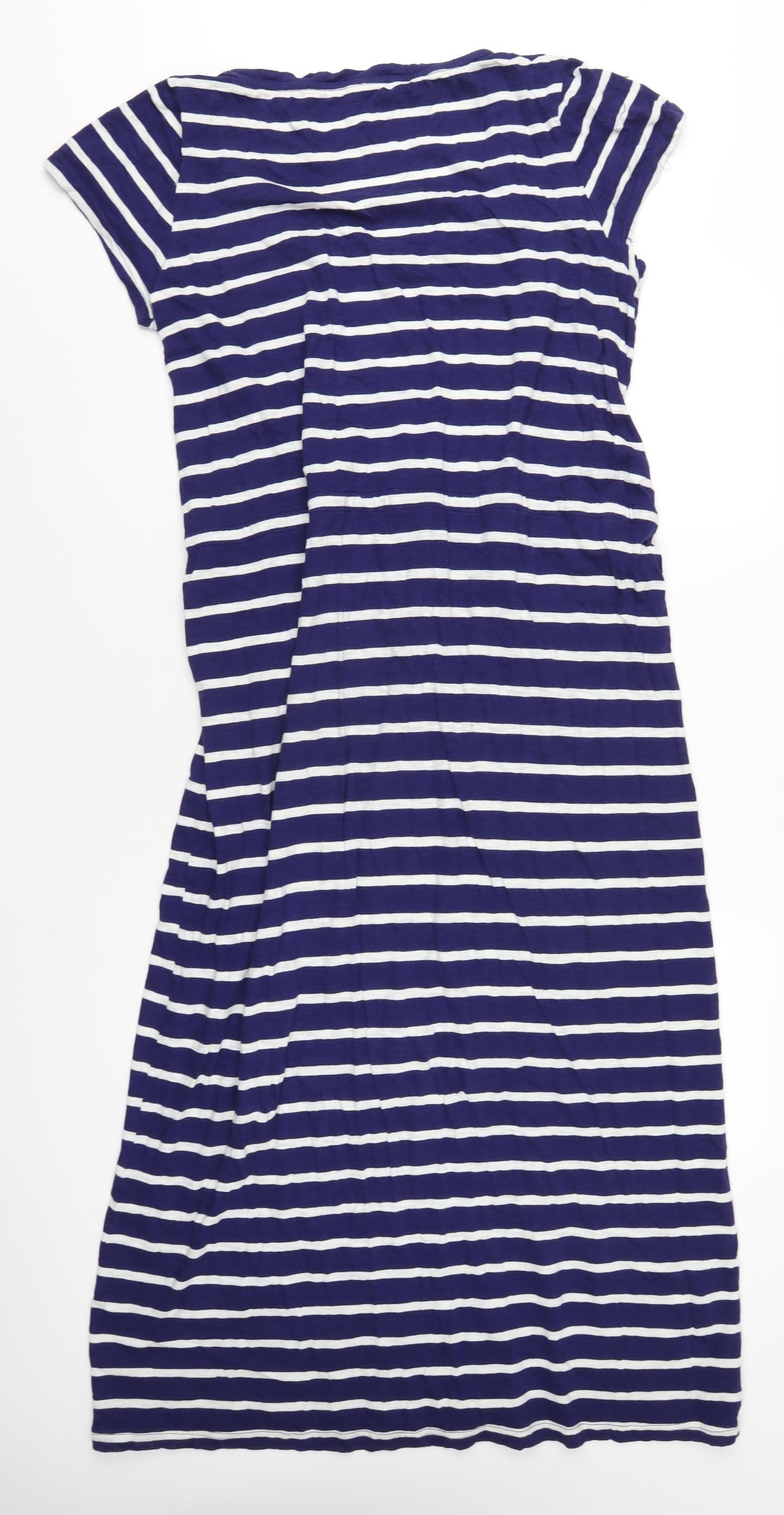 Joules Womens Blue Striped Cotton A-Line Size 20 Scoop Neck Pullover
