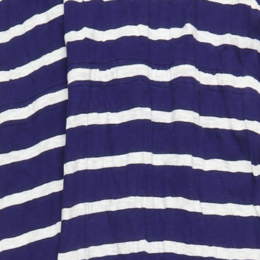 Joules Womens Blue Striped Cotton A-Line Size 20 Scoop Neck Pullover