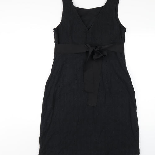 Monsoon Womens Black Cotton A-Line Size 16 Round Neck Zip
