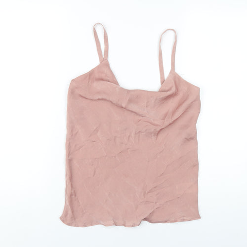 Envy Womens Pink Polyester Camisole T-Shirt Size 8 Cowl Neck
