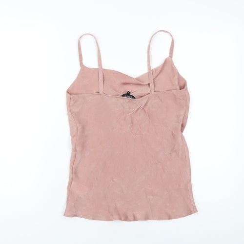 Envy Womens Pink Polyester Camisole T-Shirt Size 8 Cowl Neck