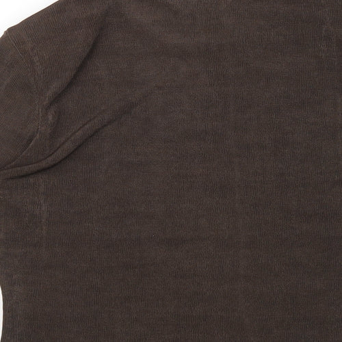 Berkertex Womens Brown Polyester Basic T-Shirt Size 12 Round Neck