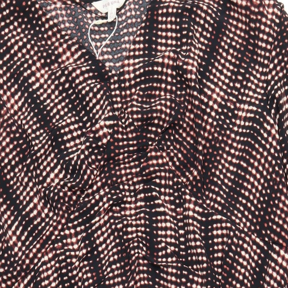 Per Una Womens Multicoloured Geometric Polyester A-Line Size 18 V-Neck Pullover