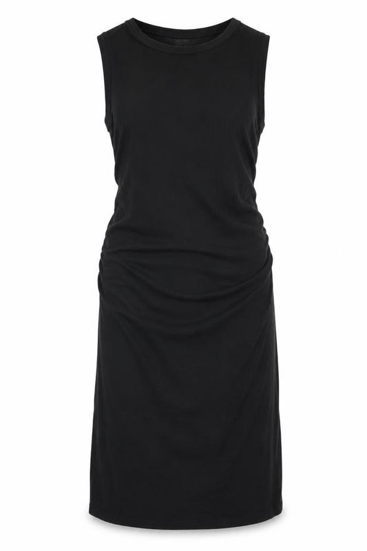Front view of Gap women’s black polyester bodycon, size XL, round neck pullover