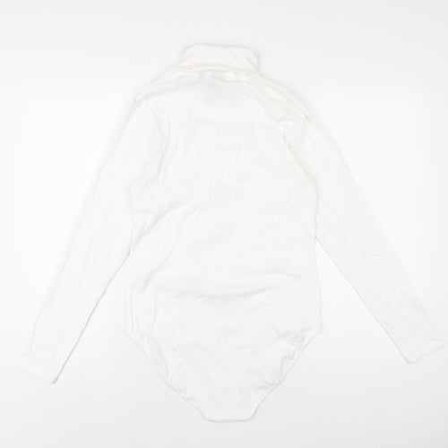 Marks and Spencer Womens White Cotton Bodysuit One-Piece Size 18 Snap