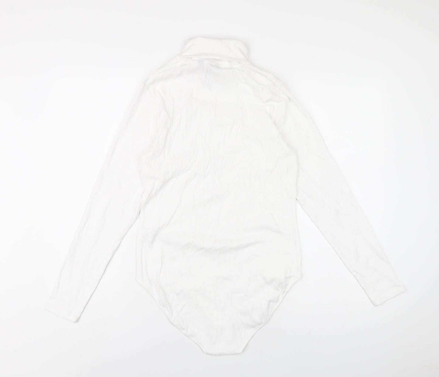 Marks and Spencer Womens White Cotton Bodysuit One-Piece Size 18 Snap