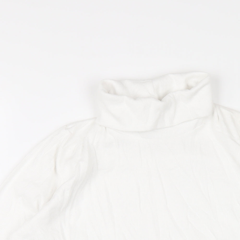 Marks and Spencer Womens White Cotton Bodysuit One-Piece Size 18 Snap