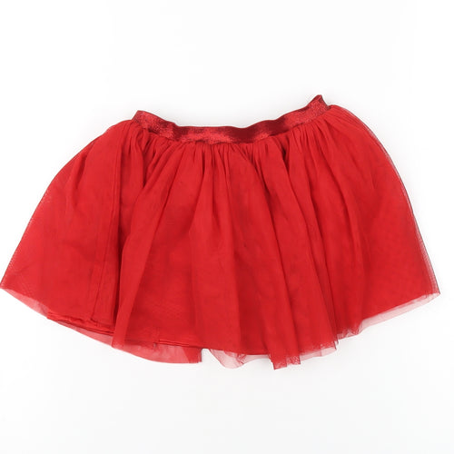 Marks and Spencer Girls Red Polyester Tutu Skirt Size 3-4 Years Regular Pull On