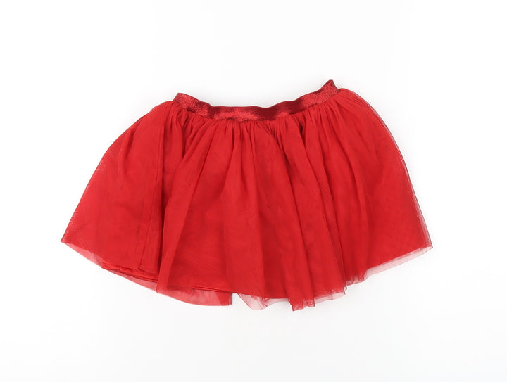 Marks and Spencer Girls Red Polyester Tutu Skirt Size 3-4 Years Regular Pull On