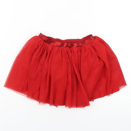 Marks and Spencer Girls Red Polyester Tutu Skirt Size 3-4 Years Regular Pull On