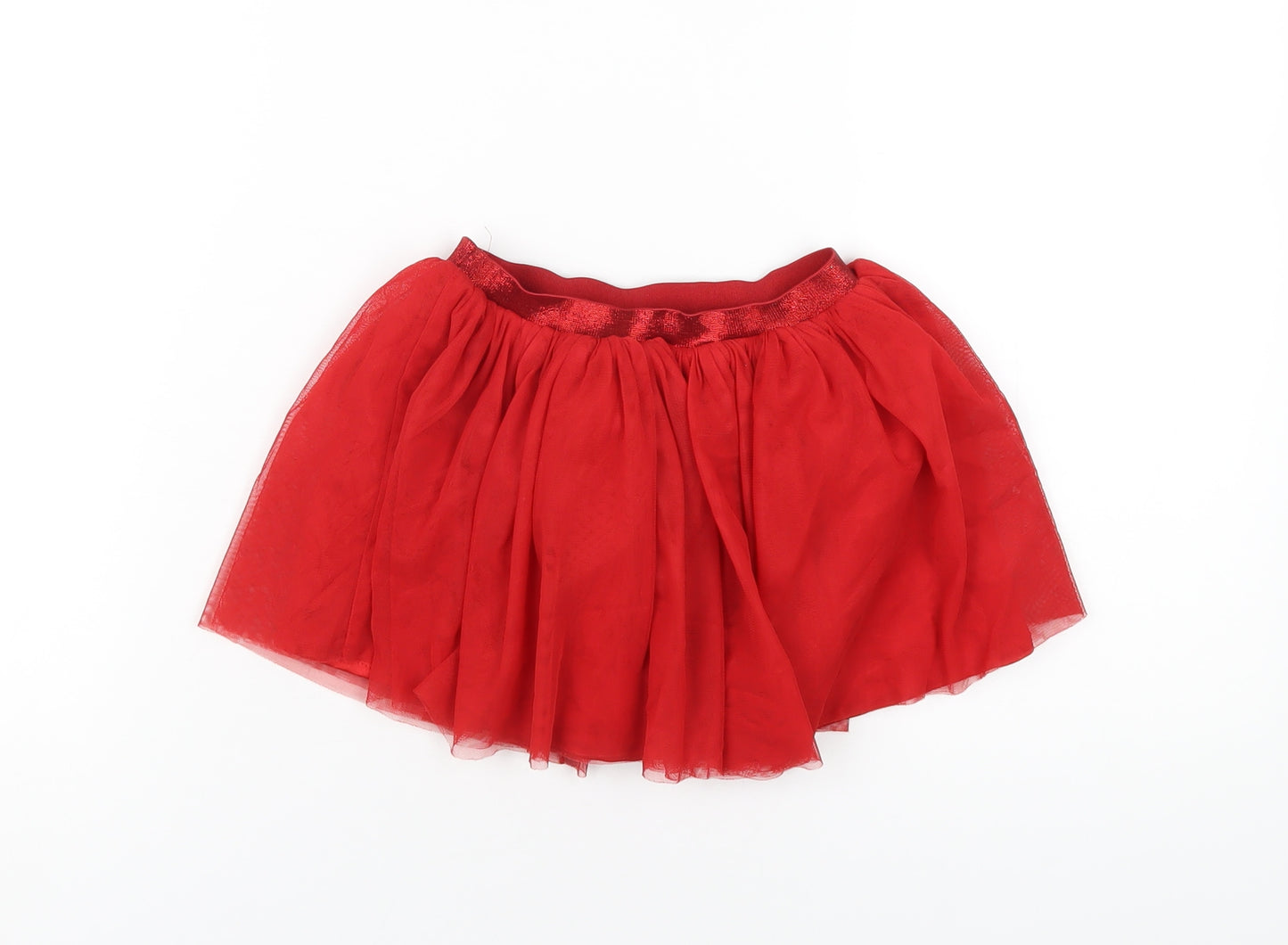 Marks and Spencer Girls Red Polyester Tutu Skirt Size 3-4 Years Regular Pull On