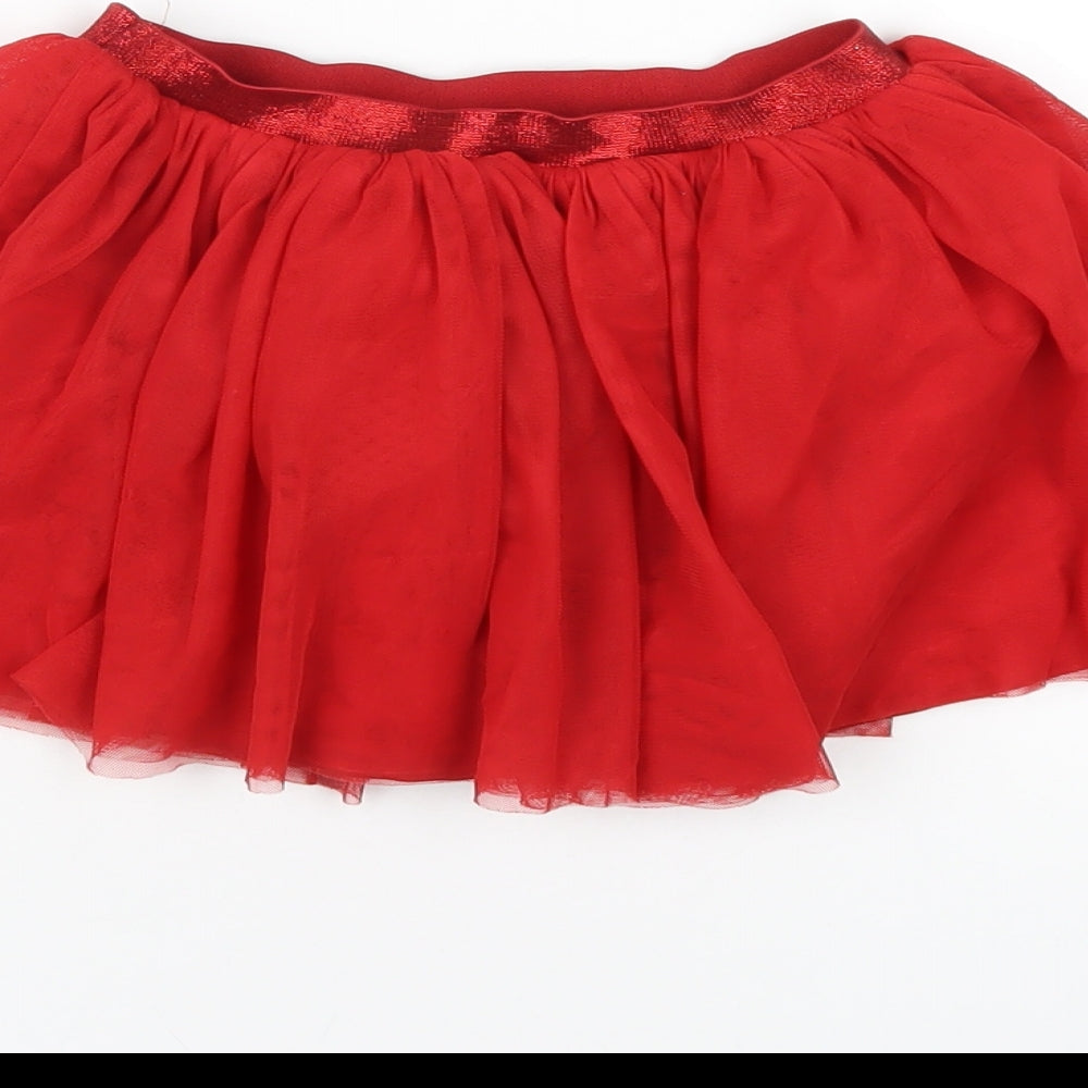 Marks and Spencer Girls Red Polyester Tutu Skirt Size 3-4 Years Regular Pull On