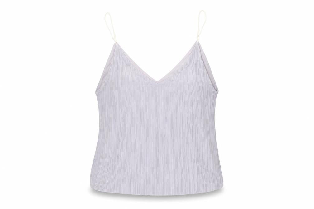 New Look Womens Grey Polyester Camisole T-Shirt Size 14 V-Neck
