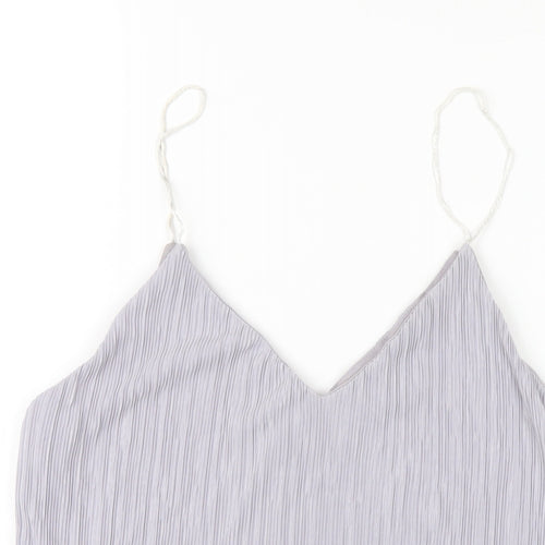 New Look Womens Grey Polyester Camisole T-Shirt Size 14 V-Neck