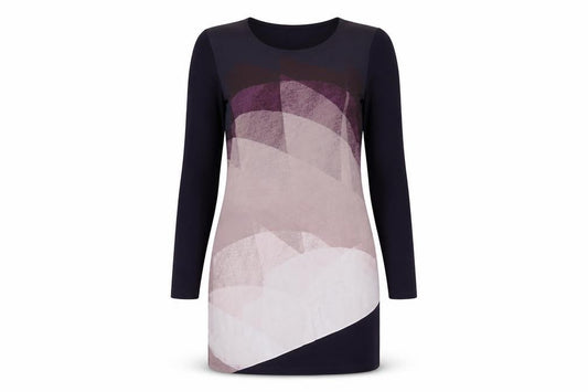 Front view of Phase Eight women’s purple polyester a-line, size UK 10, round neck pullover