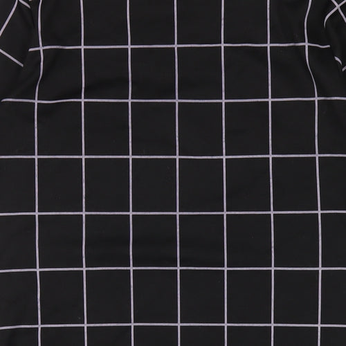 Dorothy Perkins Womens Black Check Polyester A-Line Size 12 Round Neck Pullover